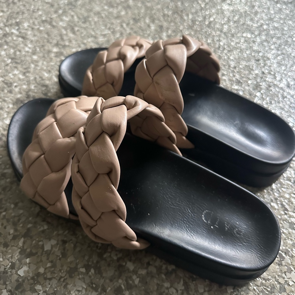 Braided platform sandals